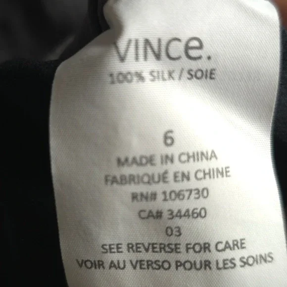 Vince 100% Silk Gray Longline Blouse 6 Mixed Media Back Minimalist Corporatecore - Picture 4 of 11